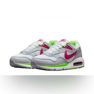 Nike White Sneakers with Pink Swoosh and Neon Green Accents